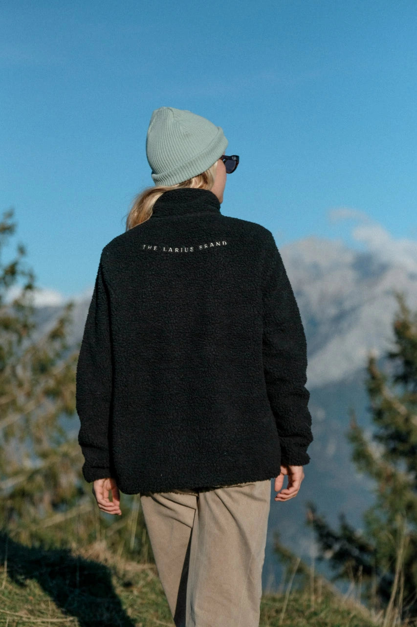 Black Sherpa Jacket - Organic Fleece