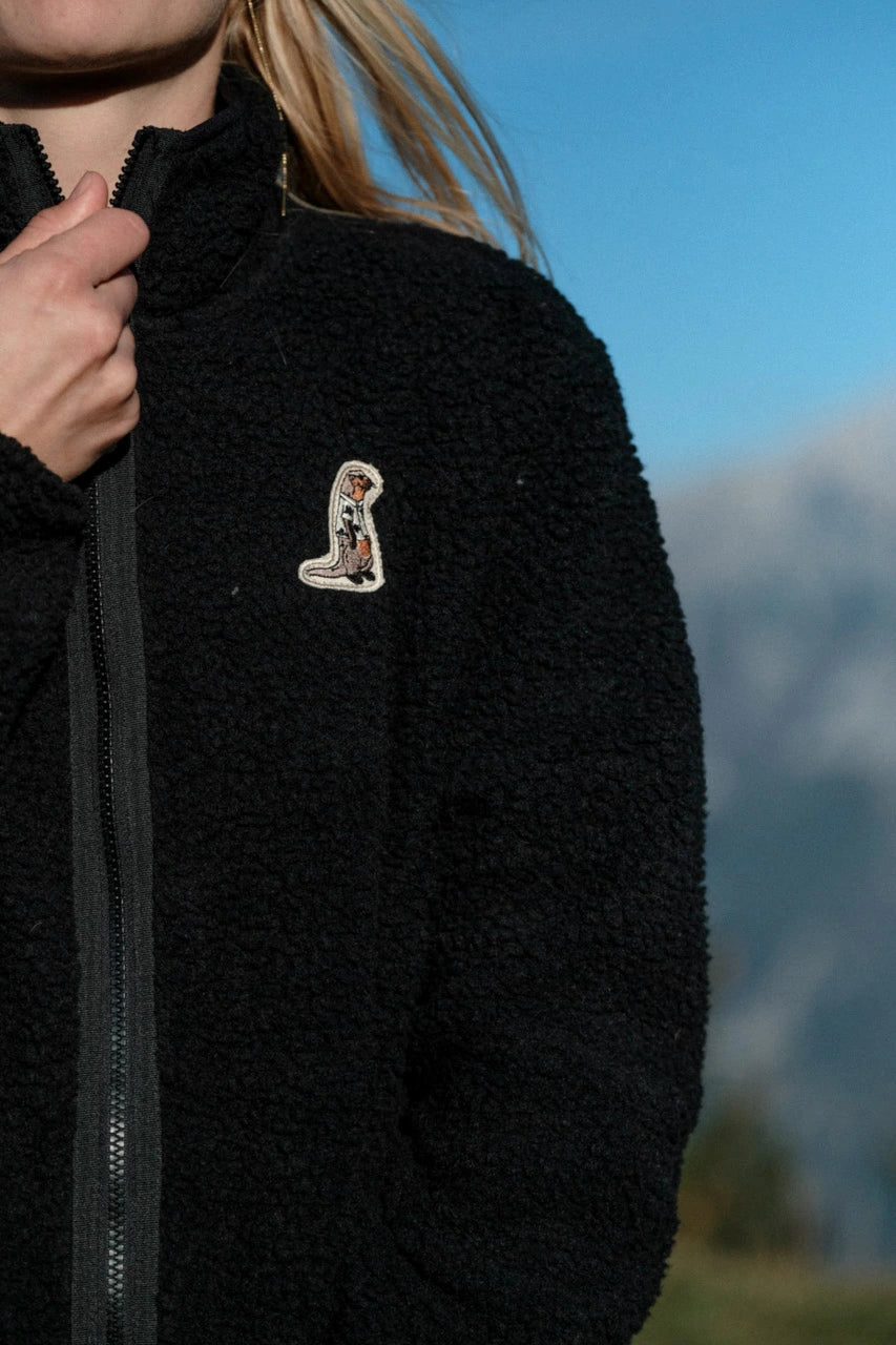 Black Sherpa Jacket - Organic Fleece